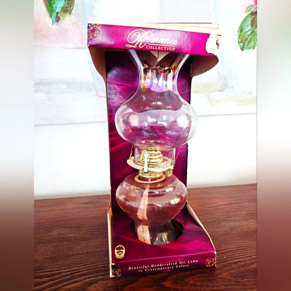 New In Box Vintage Oil Lamp - Romance Collection, Rare Find